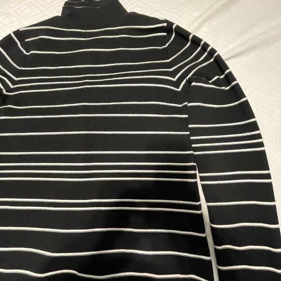Jones New York Women’s Cotton Button-Up Striped Black Sweater - Picture 4 of 16